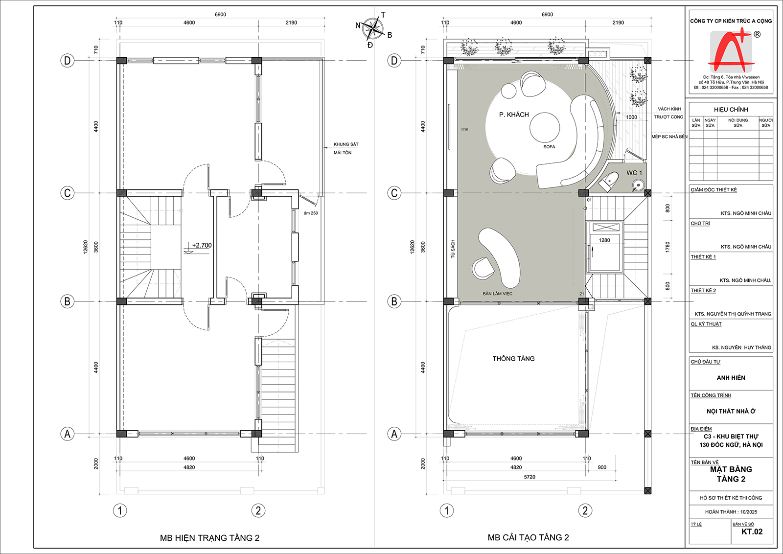 Mặt bằng nội thất tầng 2